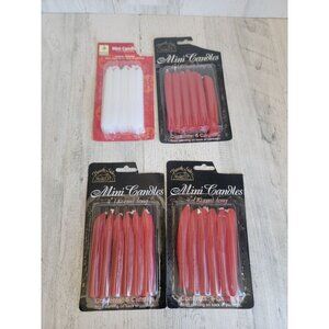Red white mini wax stick candles set Xmas decor